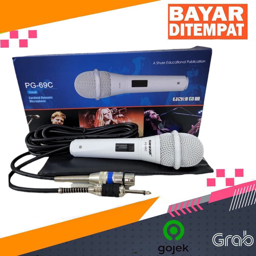 SHURE PG 69C/SHURE Mic Kabel Best Vocal/Mic Vokal/Mik Kabel/Mik Karaoke/Mik/Mic/Microphone