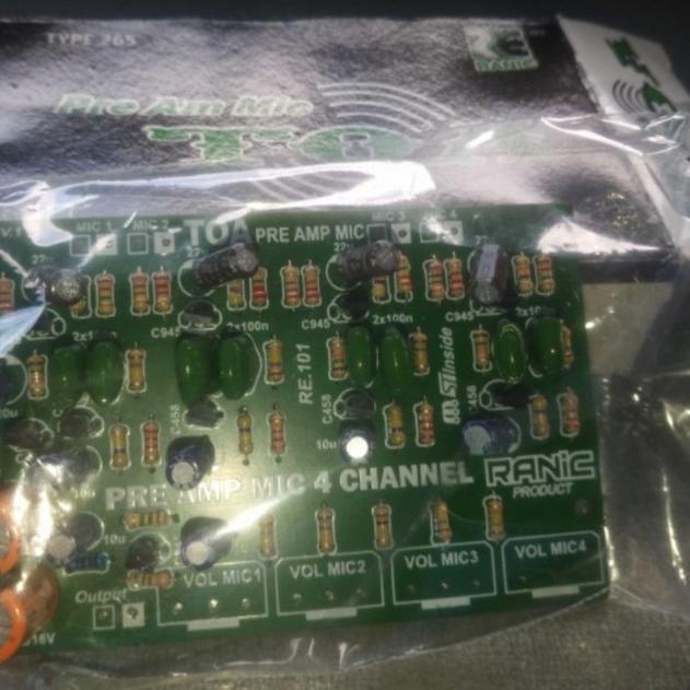 kit penguat mic preamp pre amp amplifier toa 4 channel 4channel