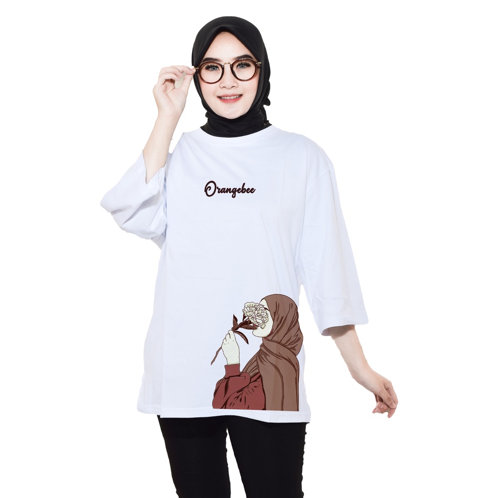 Kaos Oversize Wanita/Kaos Wanita/kaos cewek/Oversize/OrangeBee/OS-053