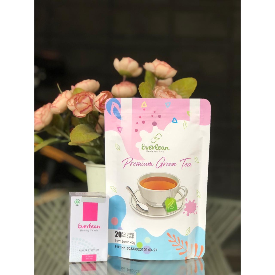 Everlean Pink 4pcs dan Everlean Premium Green Tea 4pcs