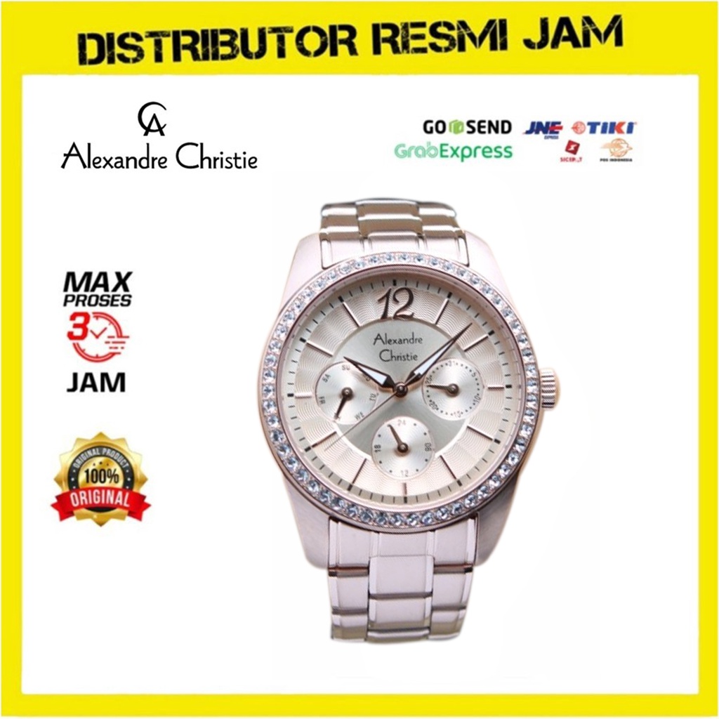Jam Tangan Wanita Alexandre Christie AC 2645 AC2645 Full Rose Gold