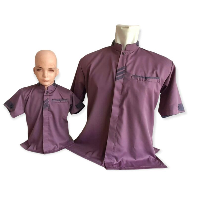 Atasan koko couple ayah anak warna ungu lilac