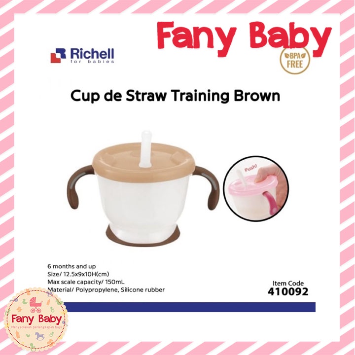 RICHELL AQ STRAW TRAINING MUG R 150ML