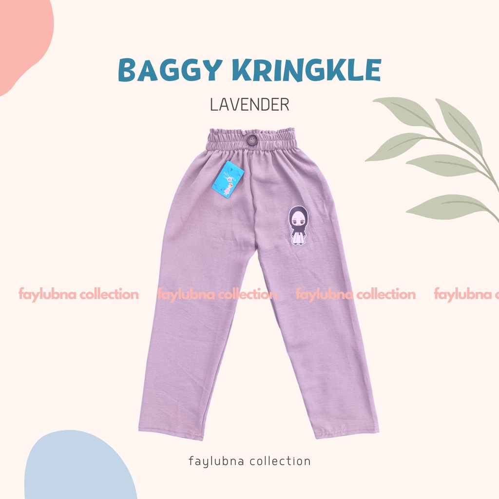 CELANA BAGGY KRINGKLE ANAK PEREMPUAN 4-9 TAHUN / BAGGY PANTS KRINGKLE / KRINGKLE BAGGY PANTS ANAK