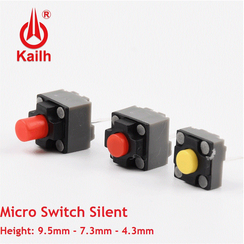 Kailh Silent Micro Switch Mouse - Tombol Klik 2 Pin 4.3mm 7.3mm 9.5mm