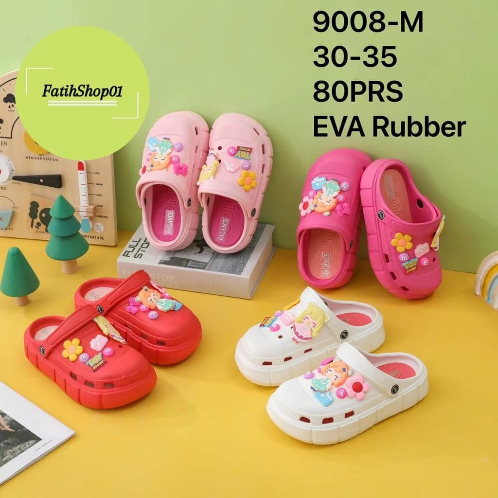 SANDAL JELLY ANAK MOTIF FROG SENDAL SELOP SLIP ON CEWEK KARAKTER