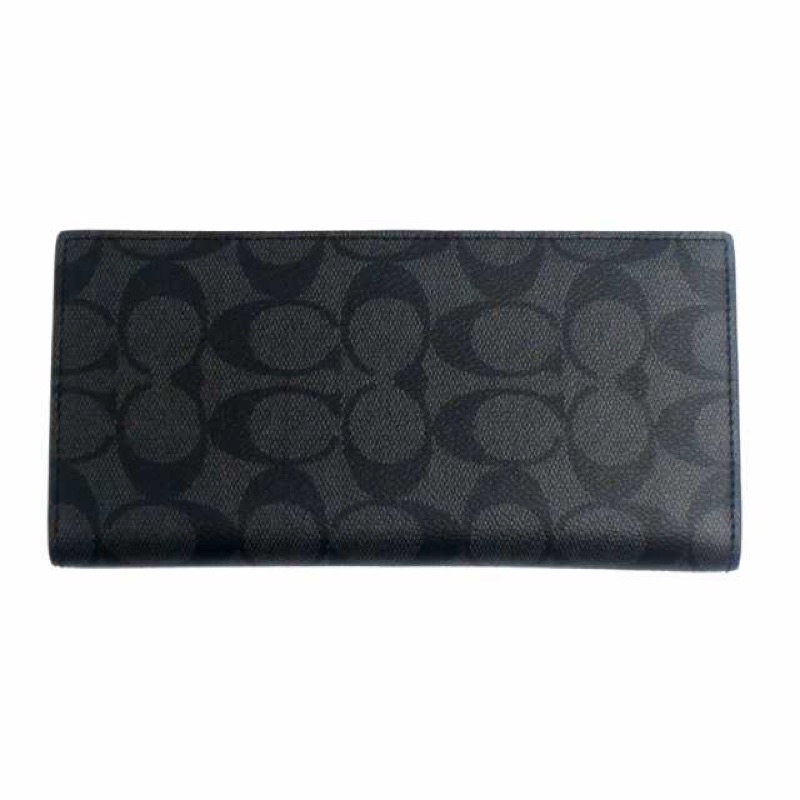 Coach Folio Long Wallet Mens Bleecker Signature Breast Outlet (C74599)