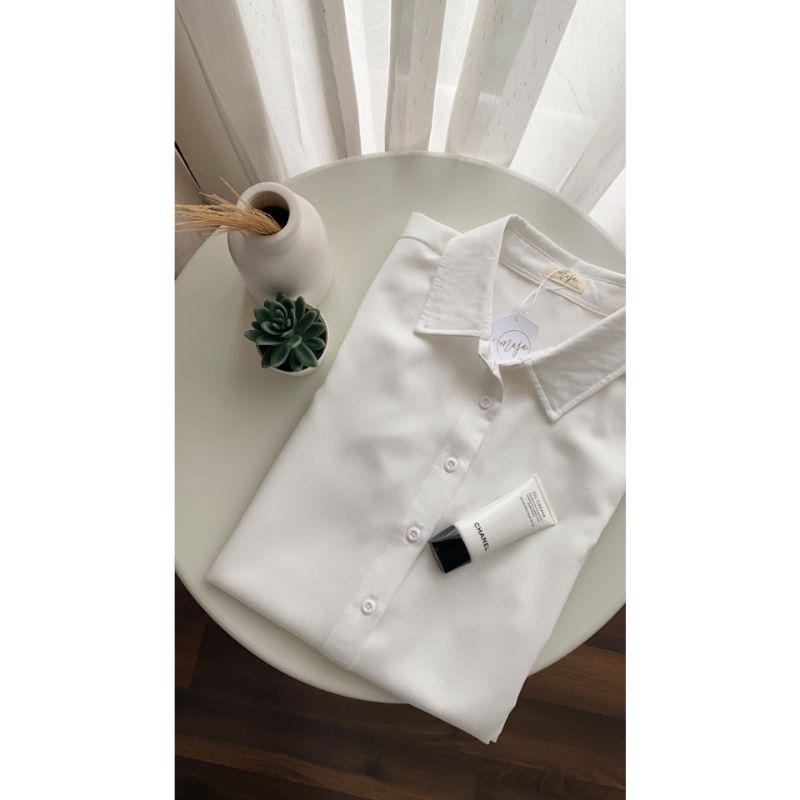 hanako dress panjang 110 cm model v neck dress