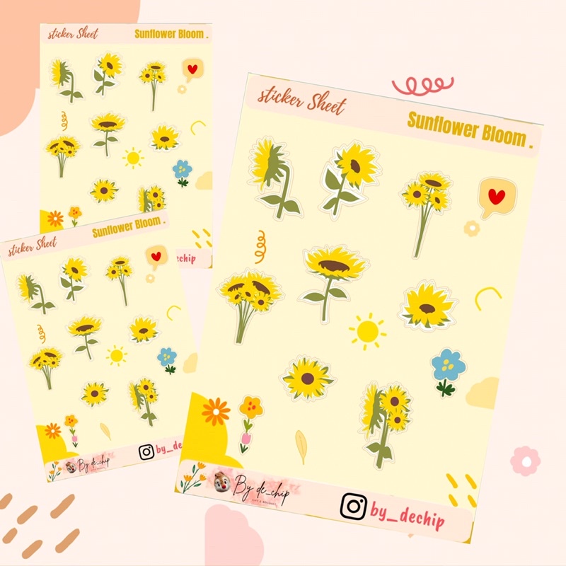 

Kiss cut sticker bunga matahari - sunflower sticker for journal tumbler diary laptop