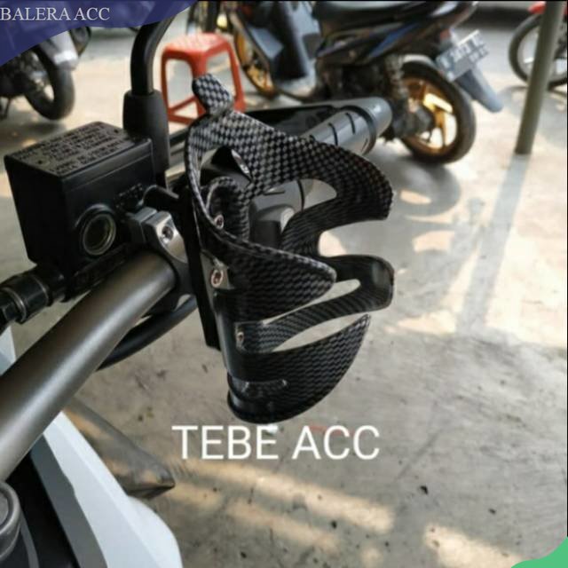 Holder Tempat botol minum carbon Honda Adv Pcx CBR Beat street stang telanjang