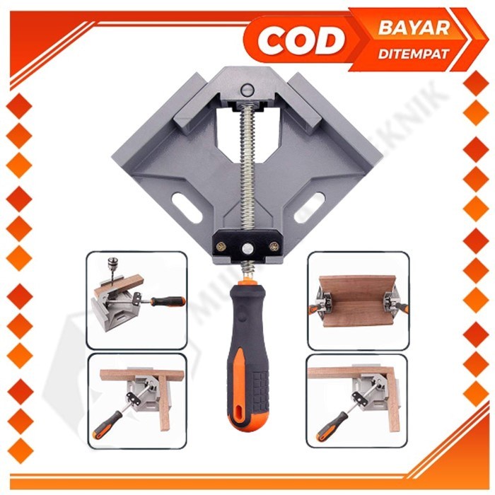 [READY] Catok Clamp Kayu Sudut Siku Swing Jaw Vice Klem Besi Corner Clamp / Perlengkapan Rumah Tangg