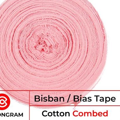 Bisban Kain Bahan Kaos Katun Bias Tape Meteran Aksesoris Kaos - 4 cm