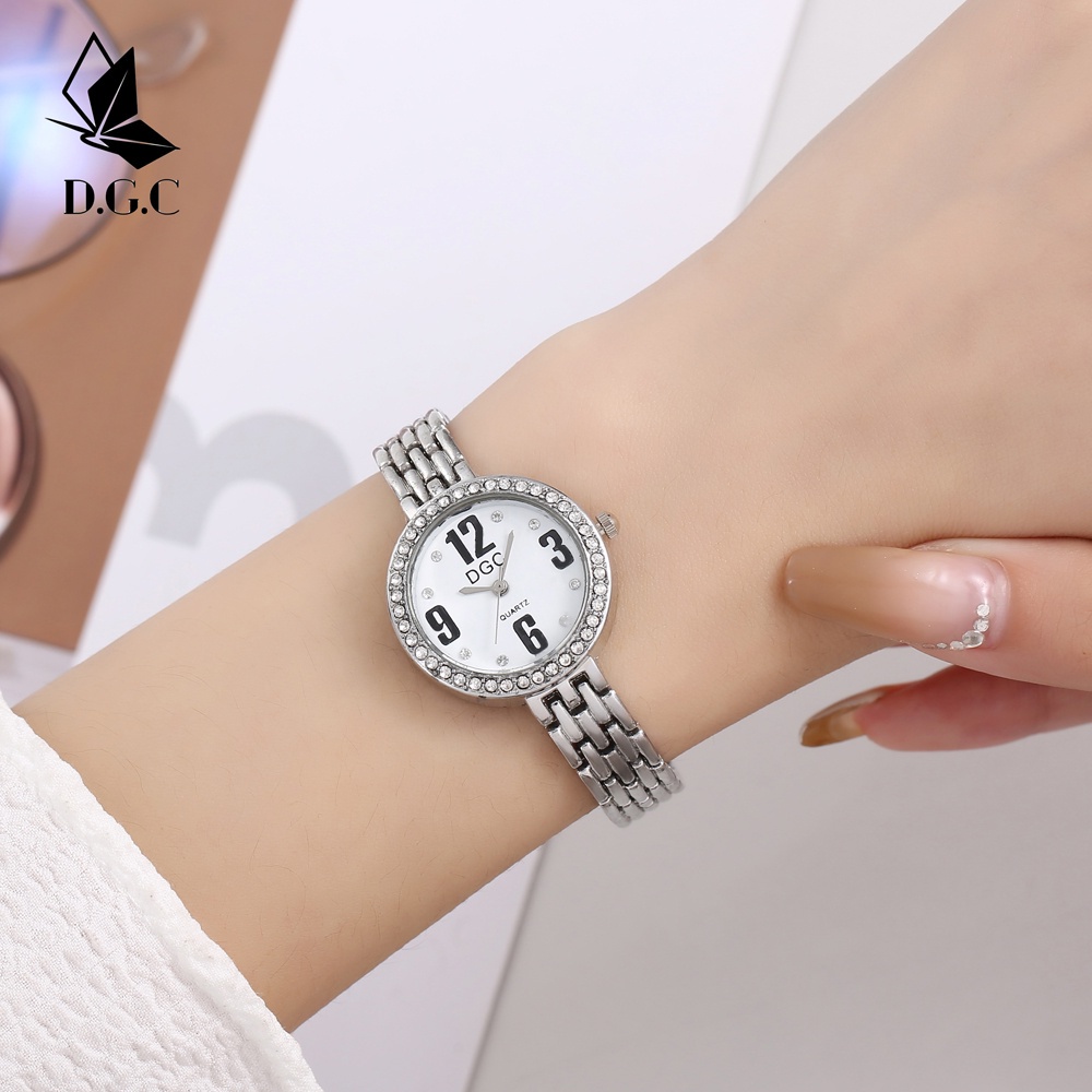 ✅COD D.G.C Jam Tangan Analog Fashion Strap Stainless Steel Quartz Wanita Import Diamond  W246