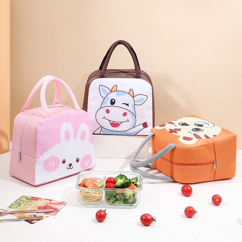 Tas Bekal Anak Bermotif Lucu Lunch Bag Aluminium Foil Tahan Panas Dingin