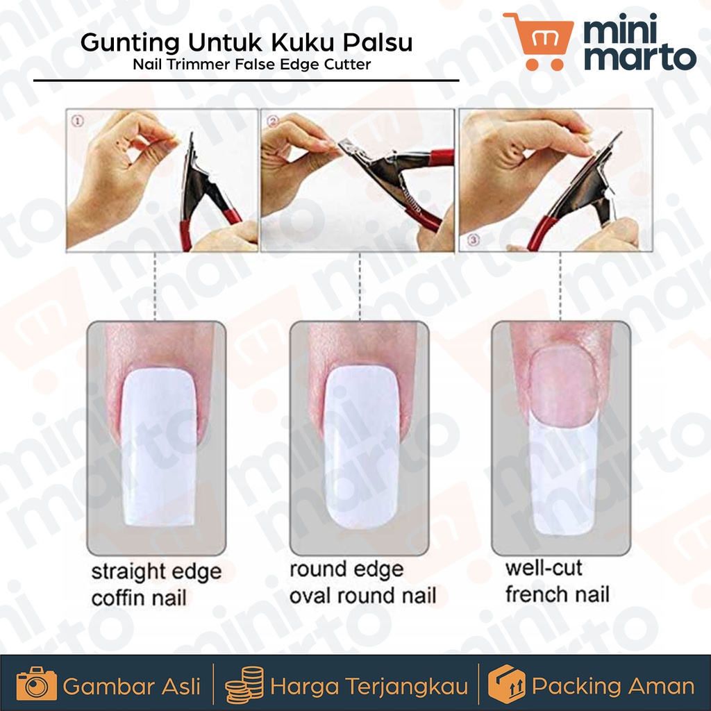 Gunting Untuk Kuku Palsu Manicure Clipper Tool false Nail Trimmer - Minimarto