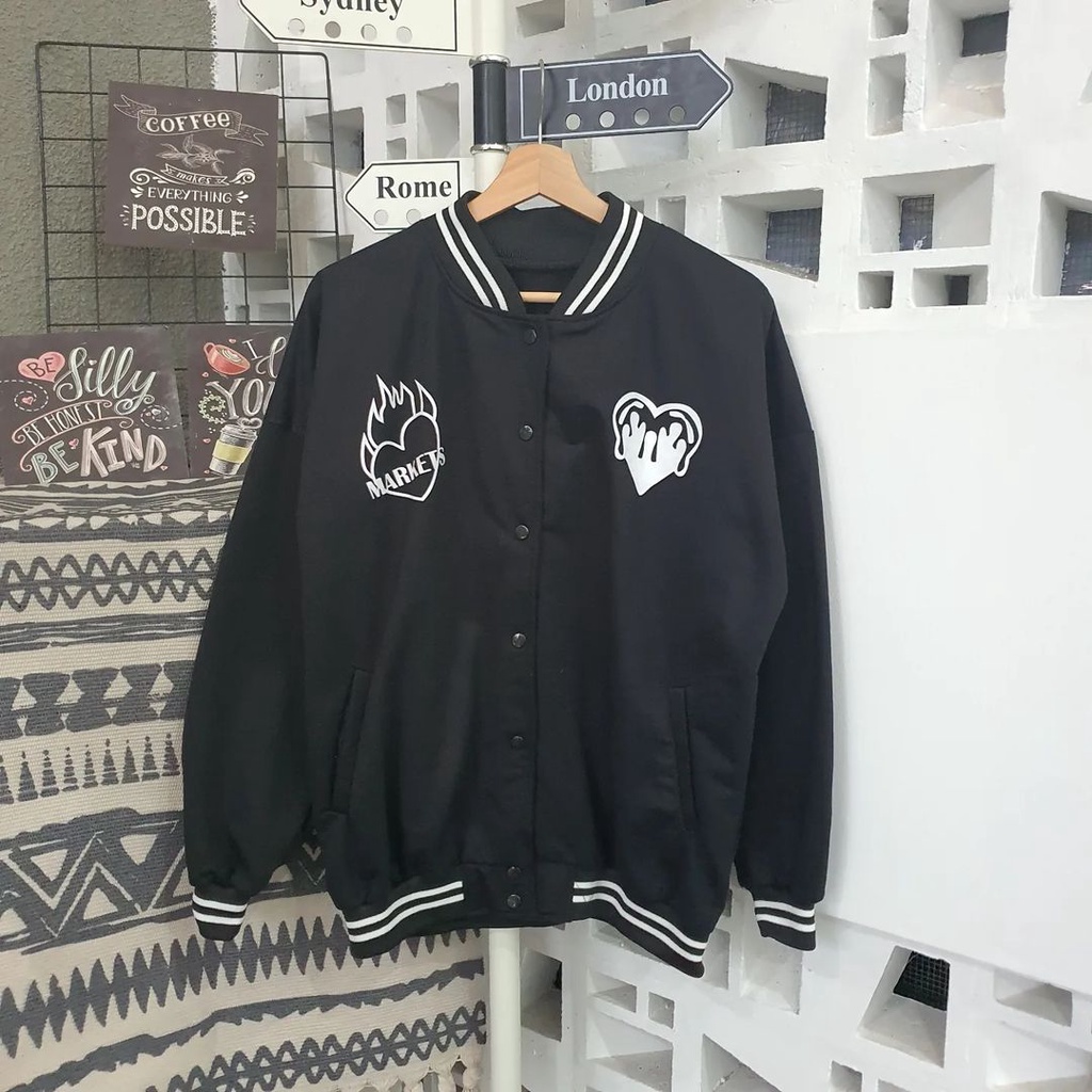 MARKET BASEBALL JAKET WANITA UNISEX WANITA PRIA OVERSIZE