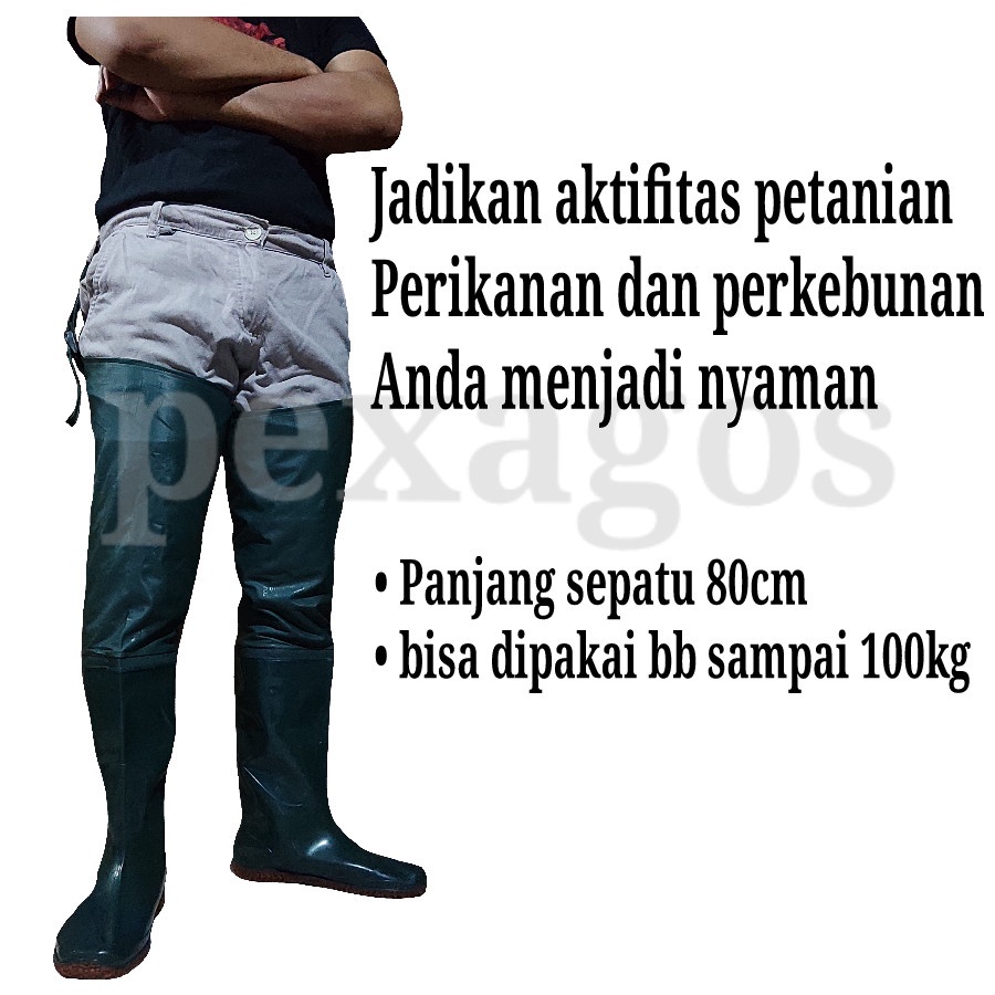 SEPATU BOOTS KARET PANJANG 80CM SEPATU SAWAH ANTI KEONG PETANI PANJANG