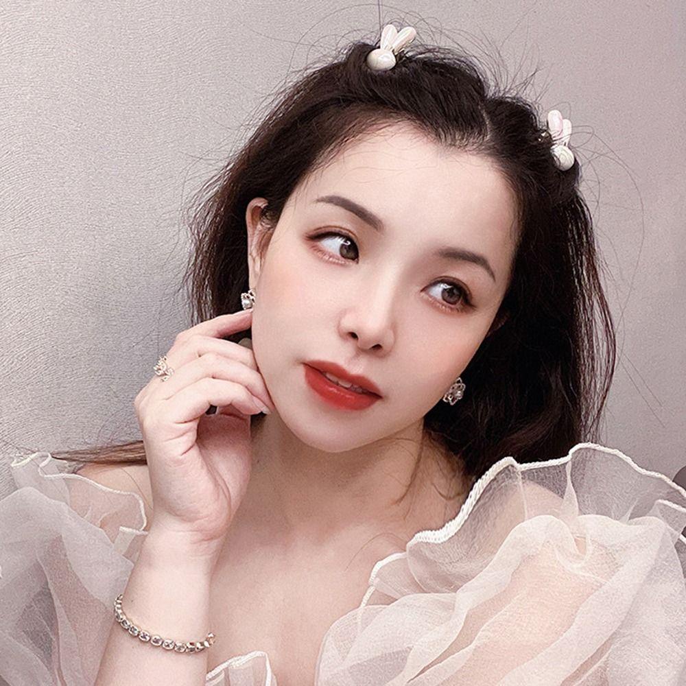 Agustina Kelinci Mutiara Jepit Rambut Glitter Kecil Korea Wanita Aksesoris Rambut Gadis Hiasan Kepala Poni Klip Fashion Perempuan Super Peri Jepit Duckbill Klip