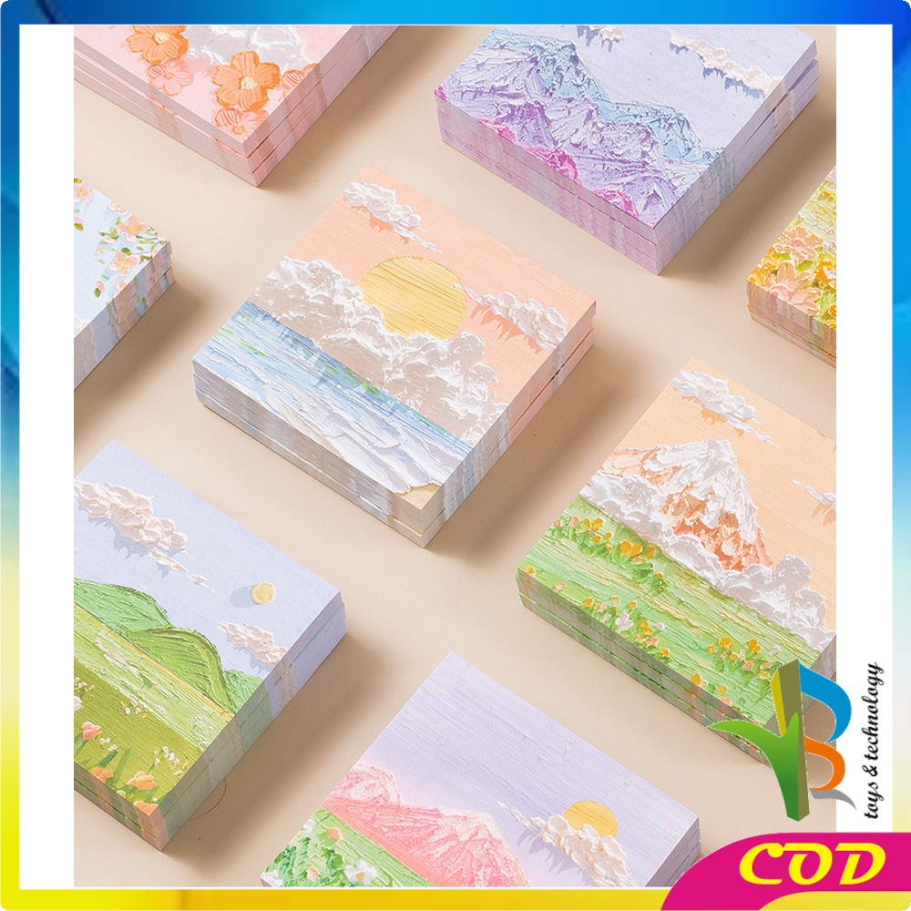 RB-A37 Memo Tempel Aesthetic Sticky Notes Motif Alam Indah / Note Beauty nature / Memo Tempel Notes Pemandangan / Memopad lucu