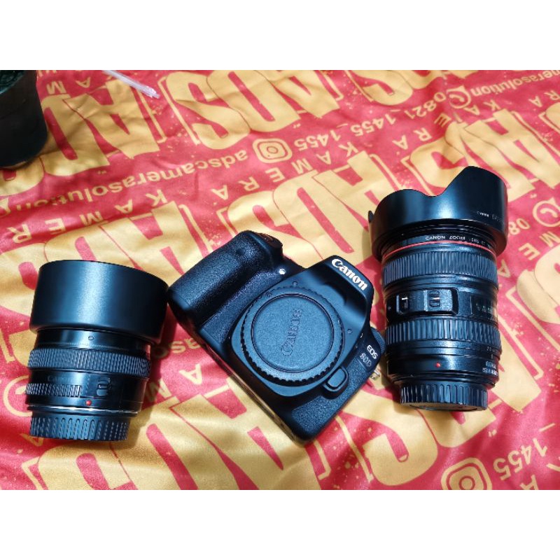 canon 80d lensa fix 50mm f1.4 dan 24-105mm L series