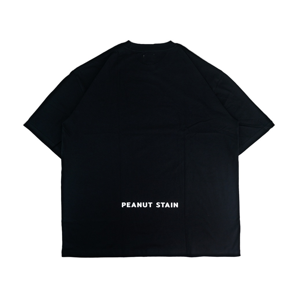 PEANUT STAIN - Hiding Peanut Black Oversized Tshirt