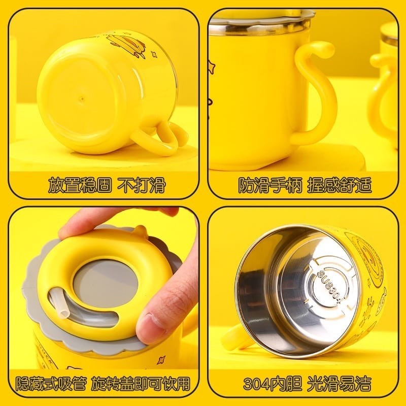 Balita Gelas Mug Stainless Karakter Gelas Sedotan Balita Karakter