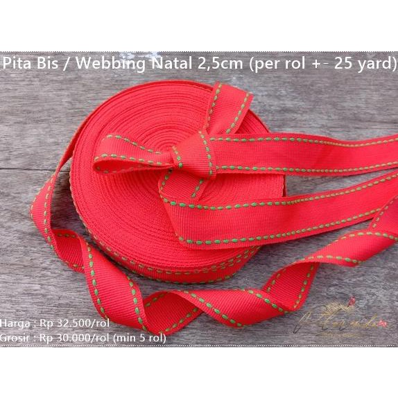 

GNATL-272 : Pita Bis / Webbing Natal 2,5cm (per rol +- 25 yard)