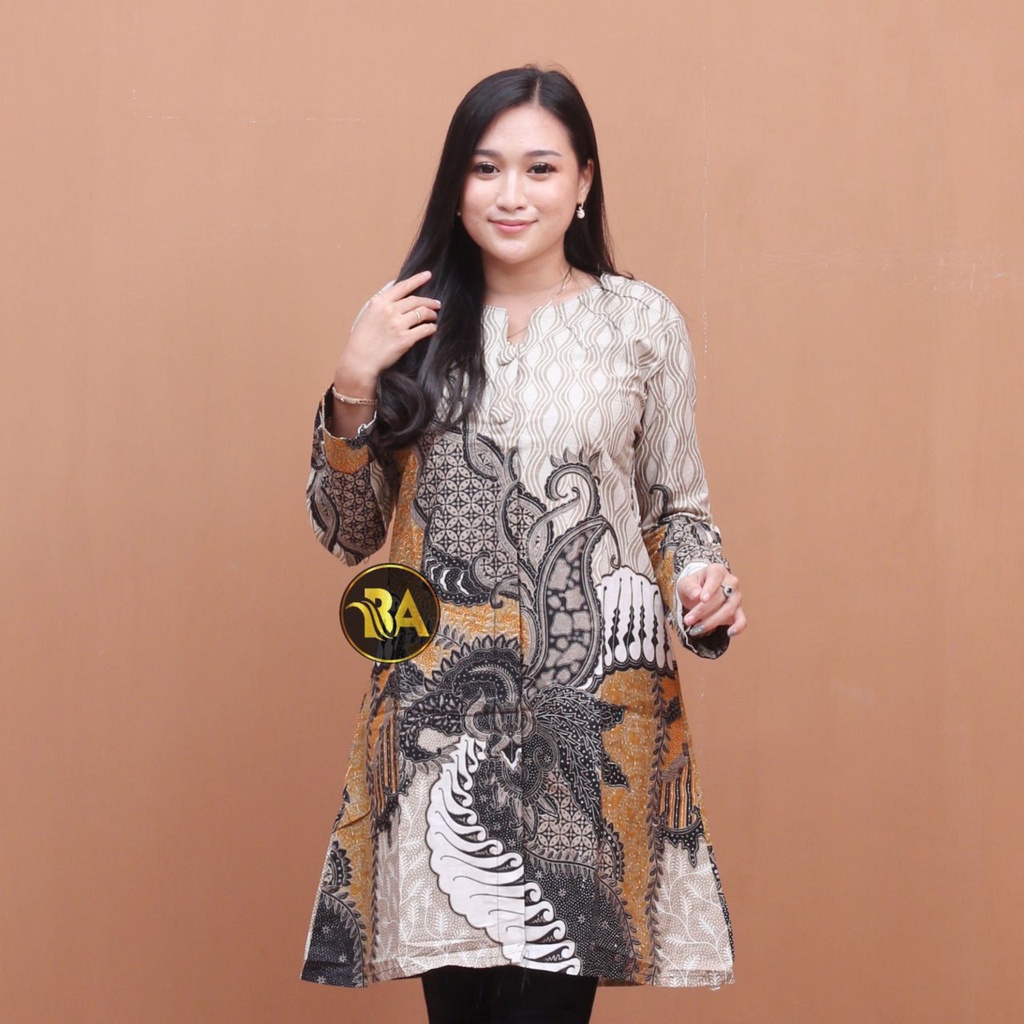 TUNIC BATIK MOTIF TREND SERAGAM BATIK BAJU BATIK WANITA Tunik batik terbru size m l xl xxl