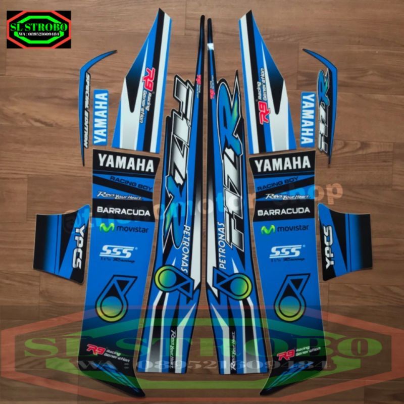 Setriping yamaha fiz r petronas biru setriping fiz r