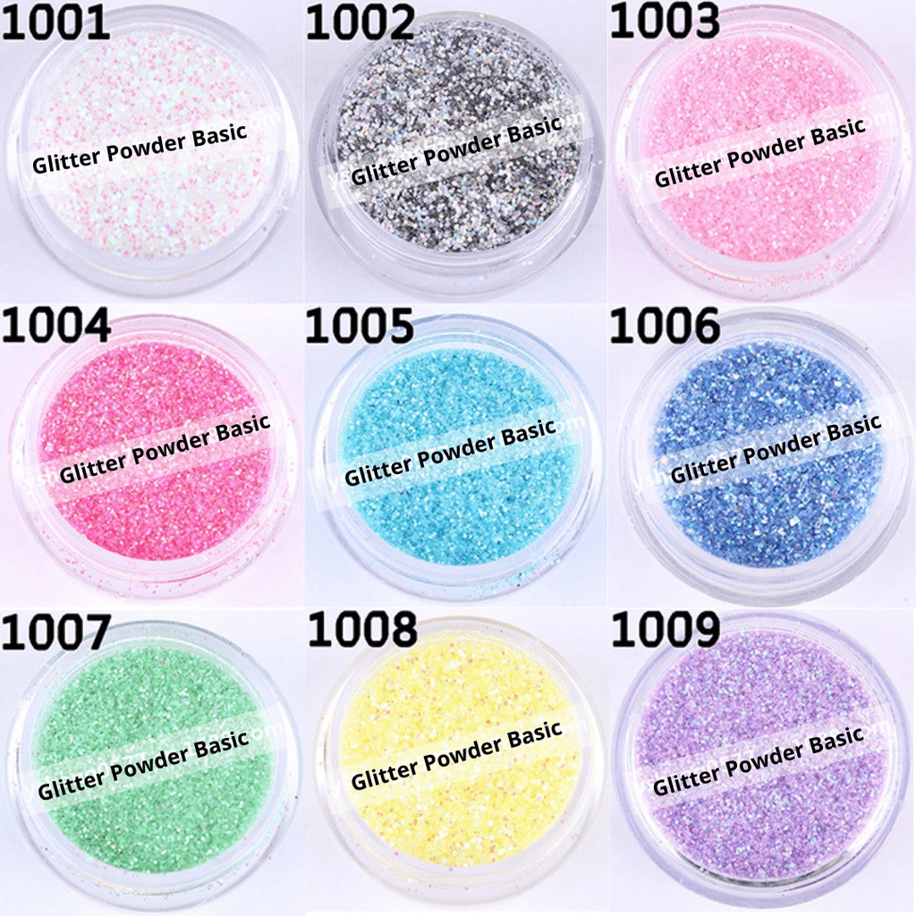 Glitter Powder Basic/ Serbuk Glitter Halus/ Bubuk Glitter Decoration Nail art