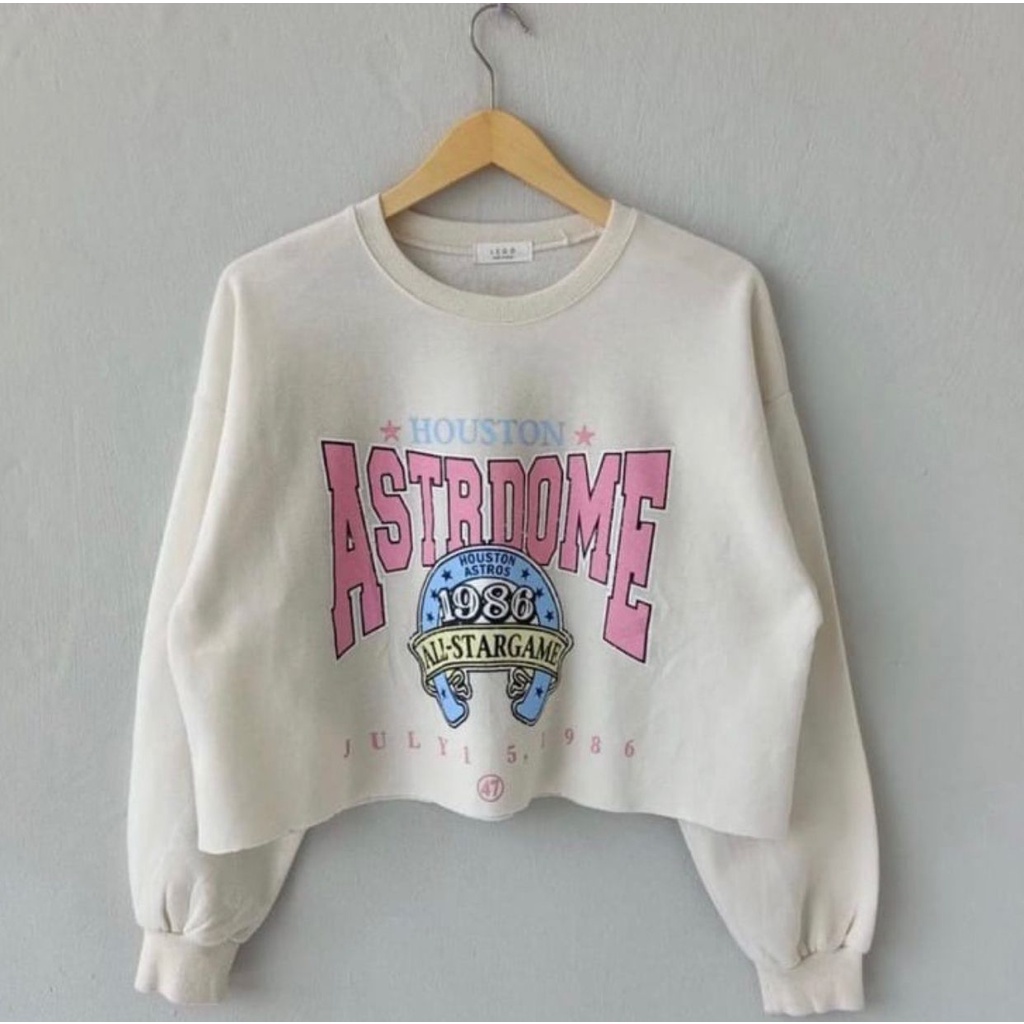 ASTRDOME SWEATER CROPE OVERSIZE BAHAN FLEECE