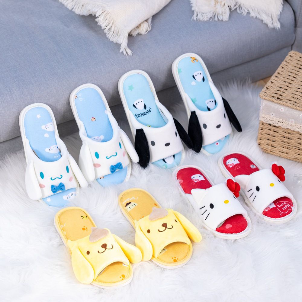 SANDAL RUMAH CINNAMOROLL MELODY KUROMI BADTZMARU HELLO KITTY POMPOMPURIN POCHACCO DOG SEPATU KAMAR SELOP IMPOR
