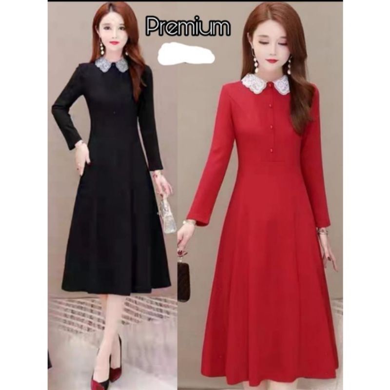 Korean Midi Dress/Tunik Korean comb Glitter Style Premium Import