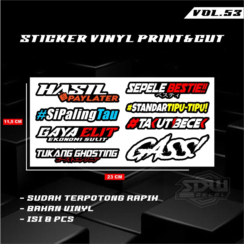 Sticker Racing Pack Print &amp; Cut Stiker Motor Setiker Motor 40/55