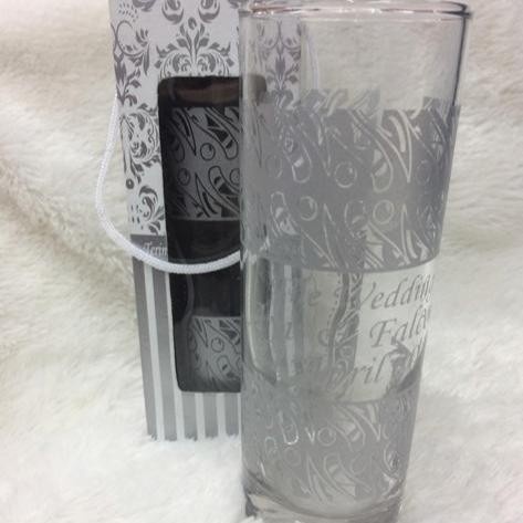 souvenir pernikahan murah gelas sablon h12 tinggi kemas box