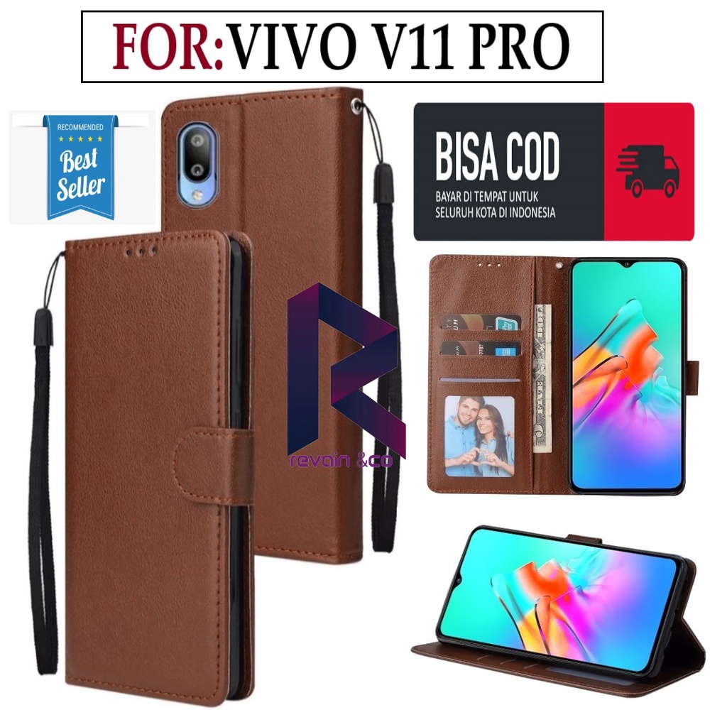 CASE VIVO V11 PRO FLIP WALLET LEATHER KULIT PREMIUM SARUNG BUKA TUTUP KESING HP FLIP CASE VIVO V11 PRO