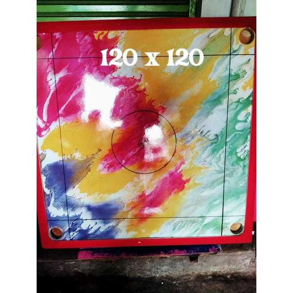 karambol ukuran 120x120 paling besar bahan dari plywood tebal dan kayu atas ny tdk cepat terkelupas