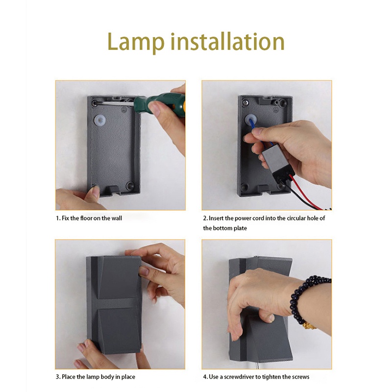 【COD】LAMPU DINDING TAMAN LED 2 ARAH X 3 WATT / WALL LIGHT OUTDOOR WATERPROOF Warm White 3W/6W