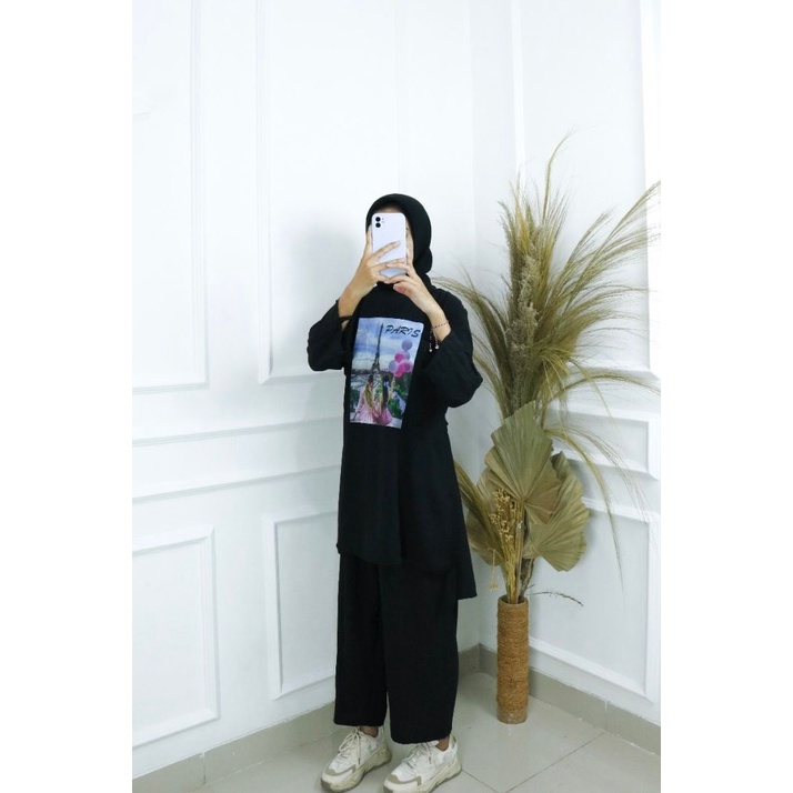 FARIS SET BAHAN CRINKLE AIRFLOW APLIKASI SABLON UKURAN M L XL XXL SETELAN JUMBO WANITA TERBARU 2022 ONE SET WANITA KOREAN STYLE CRINKLE ATASAN DAN BAWAHAN WANITA SIMPLE 2022 SET CASUAL