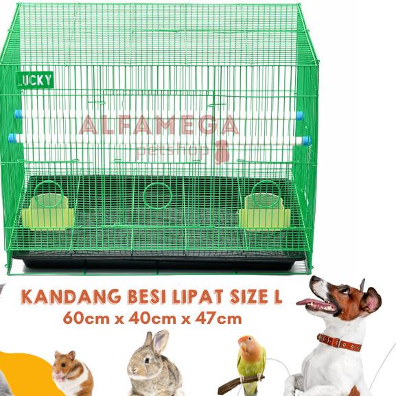 KANDANG UMBARAN BESI LIPAT SIZE L 60x50x44 BURUNG PLECI LOVEBIRD LUCKY