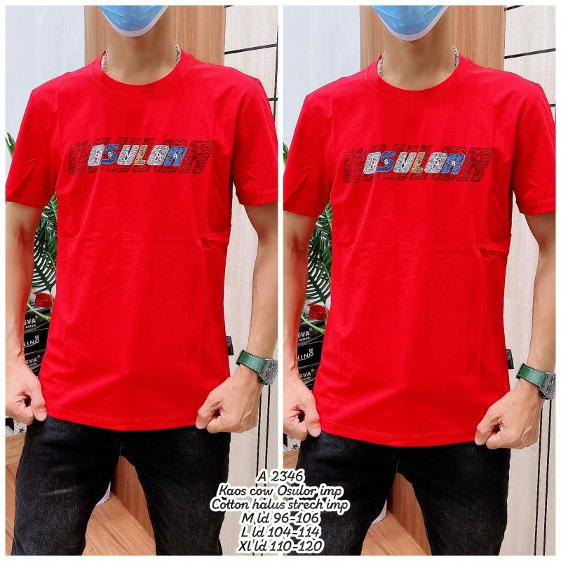 Kaos Merah Cowok A 2346 Osulor Cotton Stretch