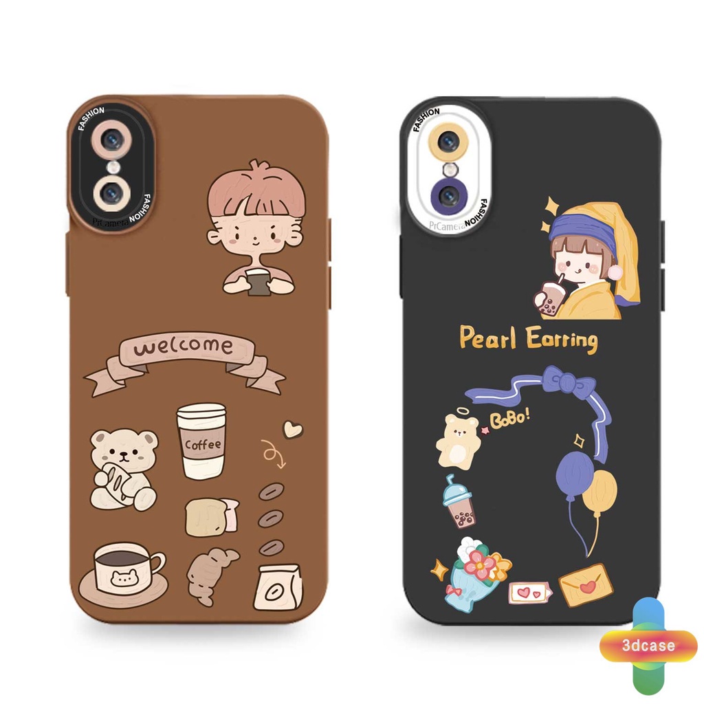 Soft TPU Case VIVO Y20 Y12S Y12 Y91C Y21 2021 Y30 Y21S Y20S Y12i Y15S Y91 Y30i Y93 Y95 Y15 Y17 Y53 Y50 Y53S Y51 2020 Y51A Y15A Y10 Y76 Y33S Y1S Y11 Y31 Y20i Y91i Y90 Y51S Y12A Cute Cartoon Avatar Angel Eyes Camera Protector Case