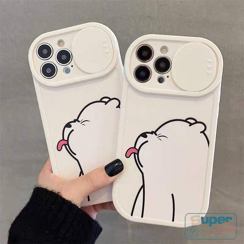 Soft Case Pelindung Lensa Kamera Motif Kartun Beruang Untuk IPhone 13 11 12 Pro Max 7Plus 8Plus XR 7 8 Plus X XS Max 11 Pro Max