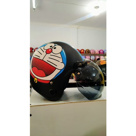 HELM BOGO MOTIF DORAEMON + KACA/ ONGKIR 1KG