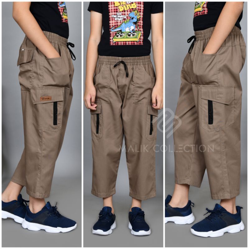 Celana Sirwal anak Tactical Kids Laki laki harian panjang 7/8 cargo pondok