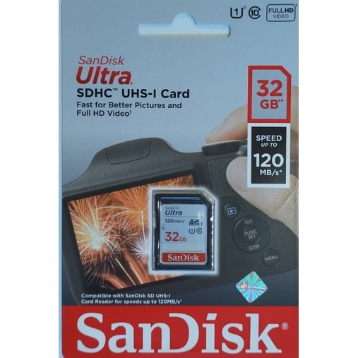 Sandisk Memory ULTRA SDHC Class 10 120MBps - 32GB - DUN4