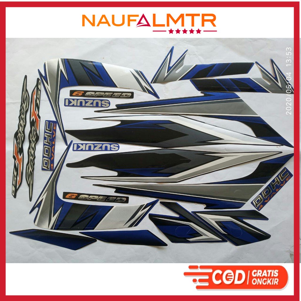 stiker striping suzuki satria fu150 barong 2009 biru
