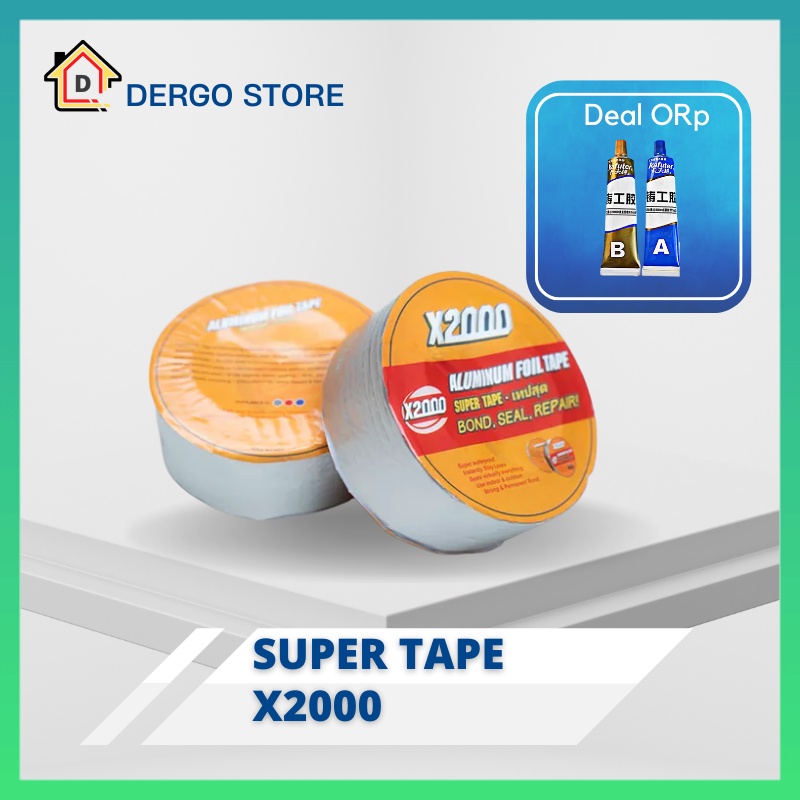 Super tape X2000 3 ukuran, lakban anti bacor X2000, lem super tahan lama, aluminium foil tape super 