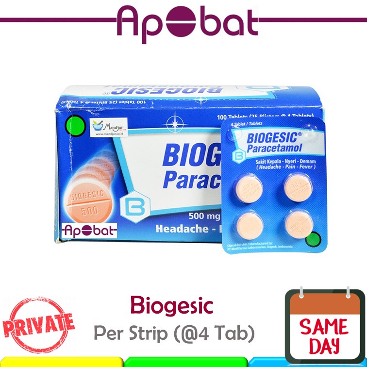 - ApObat - Biogesic Tablet Obat Sakit Kepala Demam Panas Pusing Paracetamol Biogesik Bio Gesic Gesik
