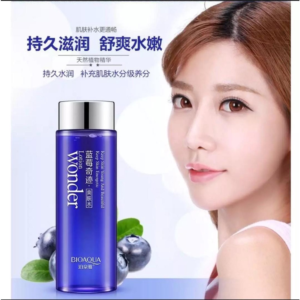 GIRLSNEED77 Medan Blueberry Wonder Toner Hyaluronic Acid Cucumber Water Hydrating Whitening Oil Control 120ml Toner Blueberry Anti Keriput Mencegah Penuaan Dini Mengencangkan Kulit Mengandung Oat dan Blueberry